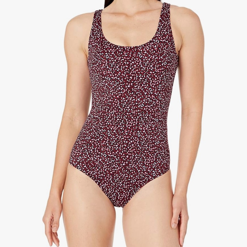 Women's Red Lepord Patterned Swimsuit